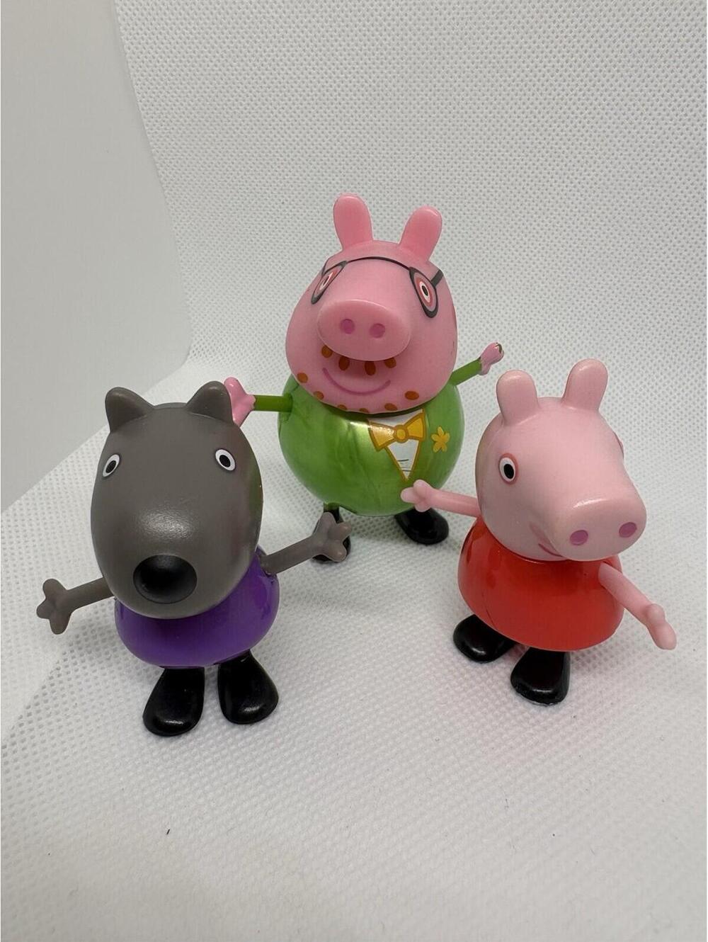 Peppa Pig DADDY MR PIG 2003 JAZWARES 3" Father Danny Dog Toy Figures Set Of 3